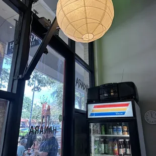 a light fixture hanging from the ceiling