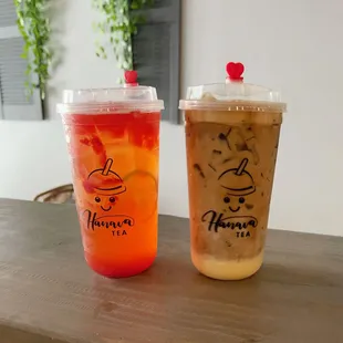 two drinks on a table