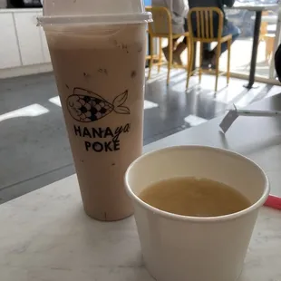 Regular Milk Tea and Complimentary Miso Soup