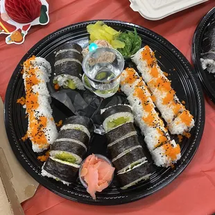 two plates of sushi