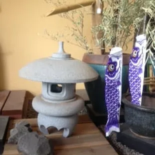 Stone lantern in the garden accessory area of Hanayagi-The Japanese Garden Shop