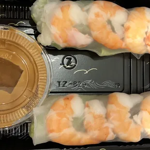 Four shrimp per roll, nice size too