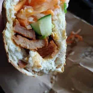 Vegetarian "pork" banh mi