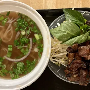 Beef Broth Pho with Grilled Pork.