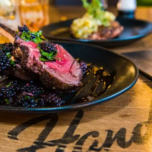 Grass-fed Venison Chop w/ Blackberry Salad