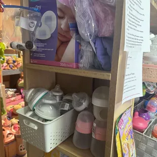 Bottles and breast feeding supplies