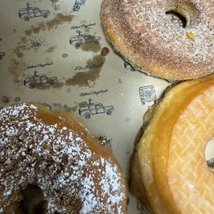 Cinnamon streusel, buttermilk glazed, and earl grey.