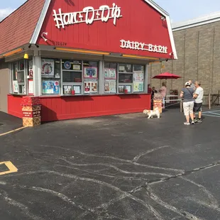 people standing outside