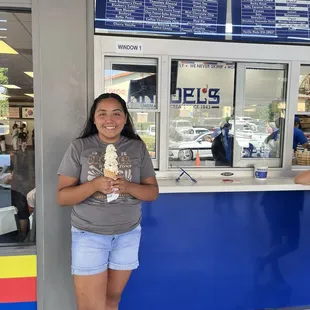 Missa enjoying her chocolate chip cookie dough ice cream from Handel's eastvale
