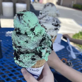 Mint ice cream  Cookies and cream   More pics on Instagram @kaaateats