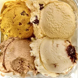 Graham Central Station, Salty Caramel Toffee, French Silk Pie (w/a scoop taken out by my wife), and Buckeye