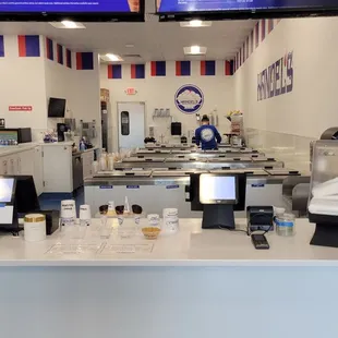 Cash register and menu