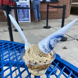 Delicious Fall Combo. Handel&apos;s Salty Caramel and Banana Foster.