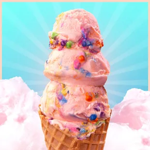 Sweet delicious COTTON CANDY ice cream - tastes like a dream.