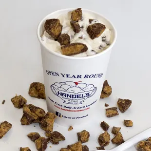 Watch out for Hurricane Reese's! Get your favorite toppings mixed up with some of our yummy ice cream!