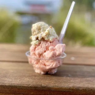 Very tasty. Lemon bar and strawberries/banana ice cream