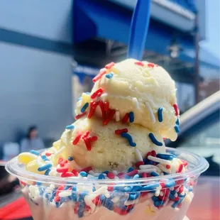 Cotton candy and banana cream pie