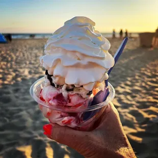 Cherry Vanilla &amp; Chocoholic Chunk topped with whipped cream - yum!