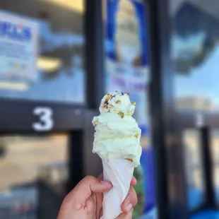 Pistachio small sugar cone