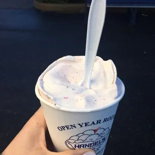 Strawberry cheesecake hurricane with chocolate chips! Yum!