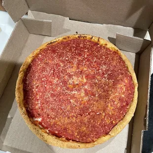 9" deep dish. Perfect for two people!