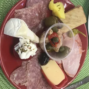 Beautifully plated and delicious antipasto platter