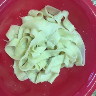 The handmade pasta I made with lemon olive oil that was so delicious.