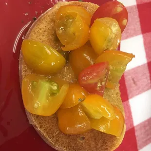 The bruschetta with fresh tomatoes were so good.