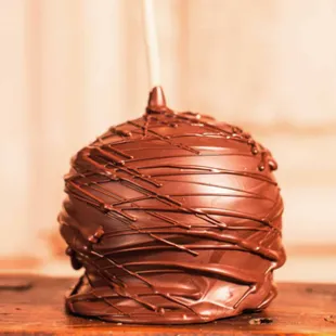 a chocolate covered apple