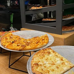 a pizza on a pan