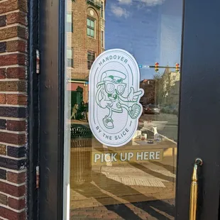 a sticker on a door