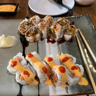 Spicy Tuna and Spicy Blue Crab Maki