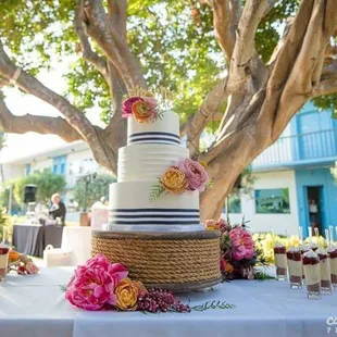 Buttercreal Beach Wedding Cake by Hands on Sweets at Post Card Inn Hotel St. Pete Beach, FL