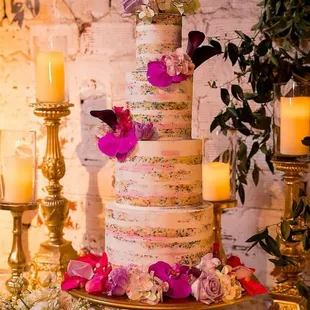 Crumb Coated Funfetti Wedding Cake by Hands on Sweets at Rialto Theatre Tampa, FL