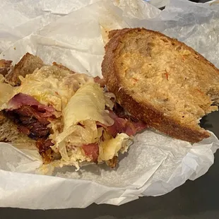 Half of a corned beef Reuben. Absolutely awful.