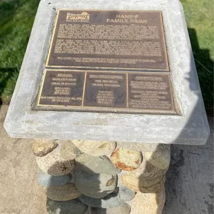 Plaque to read about whom the park was named after!