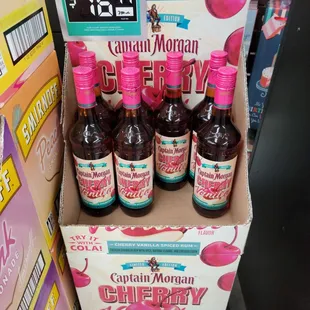 a display of liquor bottles