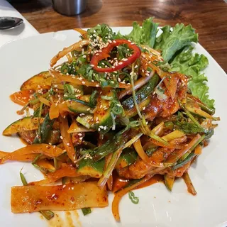 Spicy Ray Skate Fish and Veggie Mix with Korean Pepper Sauce