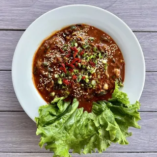 Fresh Oysters In Traditional Korean Spicy Sauce