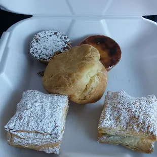 "Donut" in middle and little "cupcakes" at top.