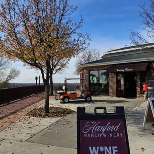 a sign for tasting today