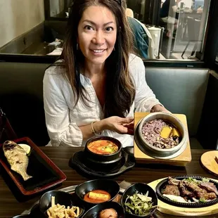 Plenty of banchan with my kalbi lunch set!