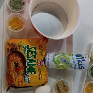 Make your own ramen. This one was spicy even though there was no clue on the package.