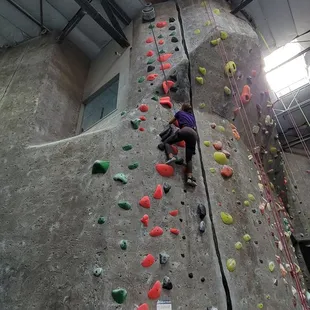 My friend using the auto-belay for the first time!