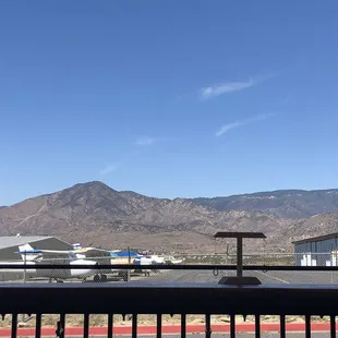 Great view of the hangars, runway, and the air show