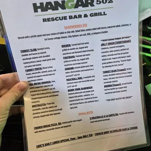 Food Menu - Sandwiches &amp; Small bites