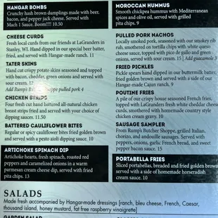 appetizer menu