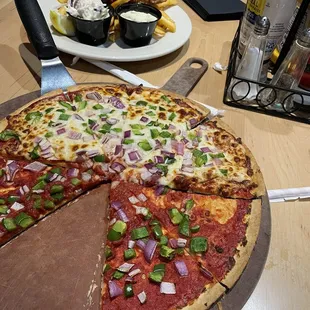 Pizza and fish n chips