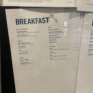 breakfast menu