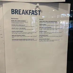 Current menus for breakfast, lunch and dinner